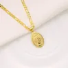 Kvinnors gudinna Porträtthänge 22K Solid Yellow Gold Finish Italian Figaro Link Chain Necklace 24quot 3mm8835589