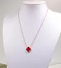 2023 Kadın Lüks R Designenecklace Moda Çiçekleri Fourleaf Clover Cleef Kolye 14K Altın S Mewelry7903639