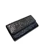 Luksusowy projektant stały kolor torebki Klasyczna moda nowa camellia długa portfel francuska marka podwójna litera Wysokiej jakości prawdziwa skóra zero portfel