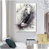 Peintures Cheval Eagle Animal Toile Peinture Noir et Blanc Art Mur Photos Pour Salon Chambre Moderne Décoration De La Maison Drop D DH67A