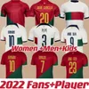 2022 koszulka piłkarska portugalskie Bruno Fernandes Diogo J. Puchar Świata Portuguesa Retro 2022 Joao Felix 23 23 Koszulka piłkarska Bernardo Portugies Men Women Kids Kit