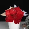 Dekorativa blommor 22 cm glitter Artifical Christmas Poinsettia Xmas Tree Ornament Merry Decoration Home Year 2023 Decor