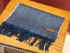 Écharpe en cachemire bleu de créateur Wrap réversible châle chaud d'hiver Pashmina pour hommes femmes 3649262