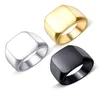 Anillo de banda de acero inoxidable, anillos de motorista sólidos con sello Simple pulido alto para hombres y mujeres9738104