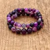 Strand Mode lila Onyx -Armbänder für Frauen Buddha Perlen Armreifen Ethnisches Accessoires Männer Armband Valentinstag Geschenk