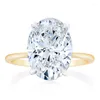 Кластерные кольца пользовательский дизайн женщин обручальный бренд бренд ювелирные изделия Овал 3CT 4CT 5CT 6CT 14K 18K 18K Gold Lab Diamond Ring