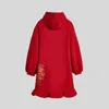 Повседневные платья Большой размер Красное длиннокачественные рождественские платья Женская осенняя зимняя бронза