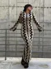 Modewelle gestreifte Frauen gestrickt Maxikleid Elegant O-Neck Long Sleeve Bodycon Kleid Herbst Frauen Streetwear Party Robe 231225