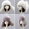 Bollmössor andningsbara hattar vinter varm hatt som inte skjuter upp plysch kvinnor ushanka huvudbonader