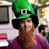 Berets Green Hat For St Patrick Day Festival Decor IrishClover Flat Top Party Props Supplies Holiday Decorative Cowboy Cap Q1JD