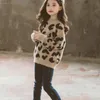 Suéter para niñas Abrigo para niños Outwear Leopard Plus Velvet Espesar Cálido Invierno Otoño Tops Fleece Navidad Ropa para niños 231225