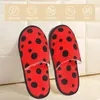 Slippers winter slipper vrouw man man mode donzige warme lieveheersbeestje bug polka dot house grappige schoenen