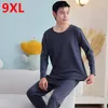 Sous-vêtements thermiques pour hommes à grande taille homme léger luxe chaud automne hiver et coloride solide ensemble 9xl150kg 8xl 7xl