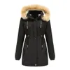0C437M01 가을과 겨울 여성 의류 두꺼운 긴 면적 재킷 봉제 느슨한 재킷 분리 가능한 캡 고품질 커스터마이징