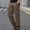 Pantaloni da uomo rilassati merci a metà vita fit zip solido con sipper per pantaloni multi-tasca per bambini piccoli