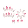 False Nails Spring Floral Pink Fake Medium Length UV Gel Gentle Color For Hand Decoration Nail Art