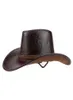 Cloches Cowboy Hat Menwomen Riding Słońce skórzana na zewnątrz szerokie grzbiet rdzeń Performance Western Hats Visor2309525