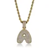 Gioielli Hip Hop Collana con diamanti Catene ghiacciate Collana con micro zirconi in rame con diamanti Placcatura in oro 18k Lettera 3673935