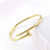 Designer Cartres Bangle 18K Gold Bracelet Dames Verstelbare Opening Hot Accessories Card Home Nagelstijl Diamant ingelegd XD95