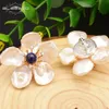 GLSEEVO Handmade 925 Sterling Silver Natural Lapis Lazuli Baroque Flower Pearl Stud Earrings For Women Gift Jewellery GE0678 231225