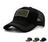 قبعات الكرة men39s Camo Mesh Baseball American Flag Embroidery Hat Summer Outdoor Sport Sun Hats Tactical Snapba3107520