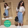 Clothing Sets Summer Children For Girls Fashion Off Shoulder Tops Denim Skirt Outfits Suit Kids Clothes 6 8 9 10 12 Years