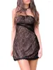 Casual Dresses Women Off Shouler Mini Dress Strapless Backless Lace Patchwork Bodyocn Slim Fit Summer Tube sundress