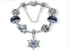 Charme contas apto para jóias 925 pulseiras de prata floco de neve pingente pulseira céu azul abóbora carrinho encantos jóias diy com caixa de presente4691843