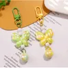 Keychains Couleur de gradient Acrylique Butterfly Keychain pour femmes Sac Pendant Pendre Accessoires Accessoires Clé Course Girl Gird