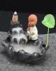 Ceramic Little Monk Backflow Incense Burner Creative Incense Holder Waterfall Buddhist Aroma Censer Home Decor 20pcs Cones8081864