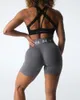 Pantaloncini da donna Nvgtn Sport Senza cuciture da donna Allenamento Leggings con fondo corto Abiti da allenamento Esercizio Palestra Fitness Abbigliamento yoga Logo con fascia lavorata a maglia