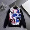 Erkek Sweaters Alexplein Kafatası Graffiti Intarsia-Knit Kazak Erkekler Moda Moda 2024 Kış Çift Giyim Giyim Giyim Kapak Kaplama İplik Moda Jumper J231225