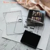 Nail Art Kits Box Manicure Sheet Storage False Organizer Tips Display Container Transparent Square Flip