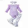 Kledingsets Babymeisjeskledingset Print Top Grote strik Bloemenkleding Peutermeisje Outfit