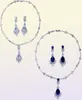 Luxe zirkonia ketting oorbellen bruiloft bruidssieraden set CZ hanger kettingen sprankelend verjaardagsfeestje prom sieraden accessoires R9332560