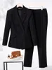 Jackets Red Black Blue Apricot 2 Piece Set Formal Pant Suit Women Female Blazer Jacket and Trouser for Office Ladies Work Wear