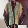 Écharpes pour femmes zig-zag tassel Poux à frange poncho châle châle