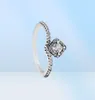 Kadınlar Square Sparkle Wishbone Yüzüğü Gerçek 925 Sterling Gümüş Düğün Takı CZ Diamond Girlfriend Hediye Sevgilisi Orijinal Box4688528