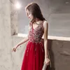 Ethnic Clothing Hand-beaded Chinese Oriental Full Length Wedding Women Sexy Cheongsam Evening Dress Elegant Princess Dresses Modern Qipao