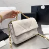 pelle di agnello di alta qualità borsa 19 del progettista borsa classica a doppia patta 26 cm moda donna lusso borse a tracolla a spalla borse a tracolla da donna in oro argento borsa con scatola