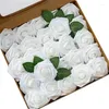 Flores decorativas 25 Rose European Gift Box Foam PE com Rod Gato Imitação Falsa Flor Flor Valentim Hand Bouquet