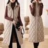 Damesvesten 2023 Winter Fashion Koreaanse versie van de lange katoenen mouwloze vest Hapleed Down Undershirt Dikke jas