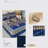 3 datorer Set Modern Royal Blue Bed Bead Cool Bed Kirt Machine Washable Sheets With Elastic Band för Queen King Size 231225