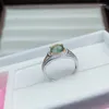 Klusterringar kjjeaxcmy fina smycken 925 sterling silver inlagd naturlig prehnite kvinnlig ring vacker stöddetektering