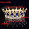 Queen King Tiaras and Crowns Women Bridal Rose Gold Color Crystal Headpice Diadem Bride Wedding Hair Bijoux Accessoires H0827256P