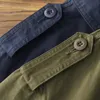 Multi Pocket Cargo Jacket Men Tactics Solid Color Retro Casual Safari Style Loose Lapel Jackets M42 Ytterkläder 231225