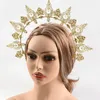 Haarspangen, Göttinnenkrone, Tiara, Kunstperle, Metall, goldenes Stirnband, Haarband, modisches Vintage-Accessoire