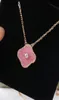 Pendant Necklaces Fashion Classic necklace jewelry 4 Four Leaf Clover Charm pink colour withdiamonds Designer Jewelry Necklaces fo6669348