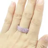 Anelli a cluster 21x7mm Infinity Anniversary Kunzite Tanzanite Bride Wedding Weart Daily Wear Silver Ring