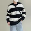 Sweaters para hombres Ropa de otoño Luz de tejido Páramo de lujo suéter swear streetwear vintage o cuello color sólido sólido